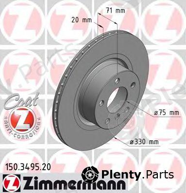  ZIMMERMANN part 150.3495.20 (150349520) Brake Disc