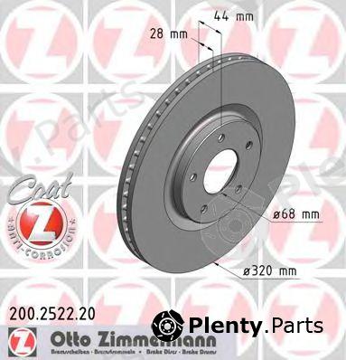  ZIMMERMANN part 200.2522.20 (200252220) Brake Disc