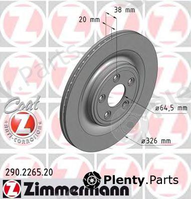  ZIMMERMANN part 290.2265.20 (290226520) Brake Disc