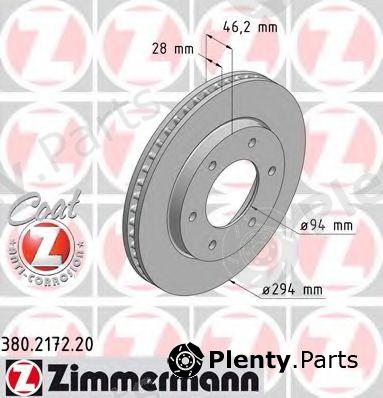 ZIMMERMANN part 380.2172.20 (380217220) Brake Disc