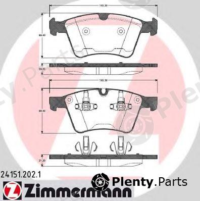  ZIMMERMANN part 24151.202.1 (241512021) Brake Pad Set, disc brake