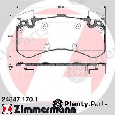  ZIMMERMANN part 24847.170.1 (248471701) Brake Pad Set, disc brake