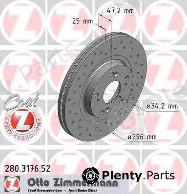  ZIMMERMANN part 280.3176.52 (280317652) Brake Disc