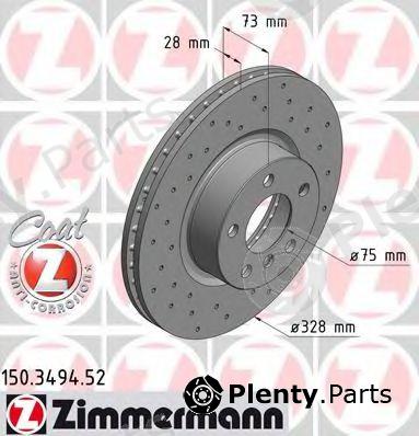  ZIMMERMANN part 150.3494.52 (150349452) Brake Disc