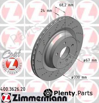  ZIMMERMANN part 400.3626.20 (400362620) Brake Disc
