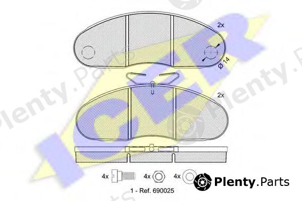  ICER part 140834 Brake Pad Set, disc brake
