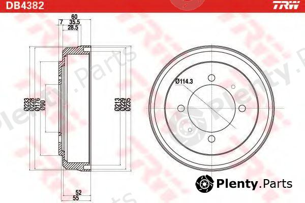  TRW part DB4382 Brake Drum