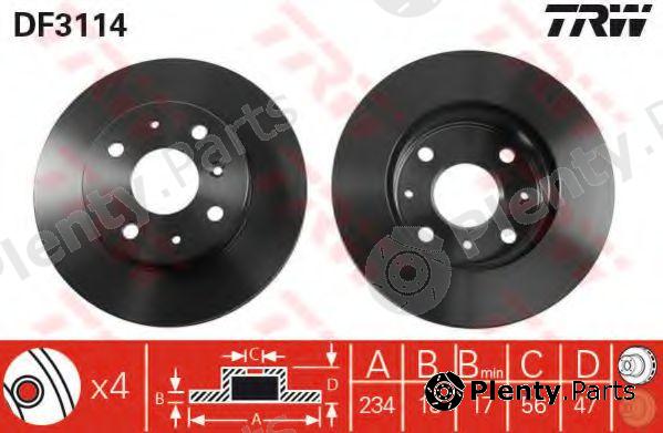  TRW part DF3114 Brake Disc