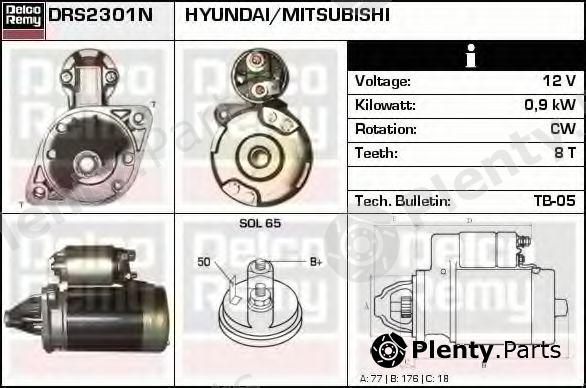  DELCO REMY part DRS2301N Starter