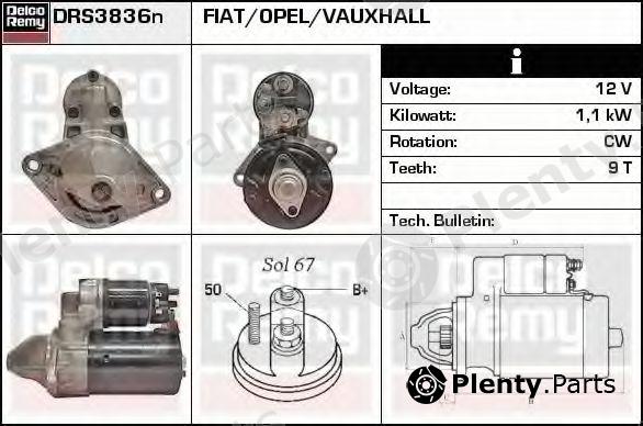  DELCO REMY part DRS3836N Starter