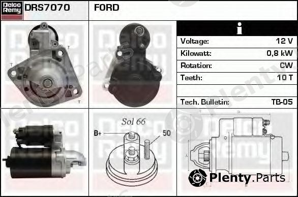  DELCO REMY part DRS7070N Starter