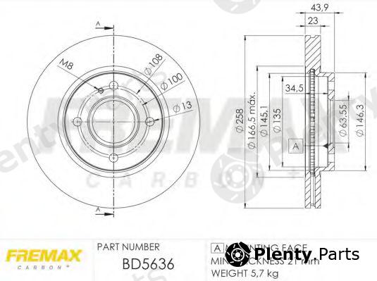  FREMAX part BD-5636 (BD5636) Brake Disc