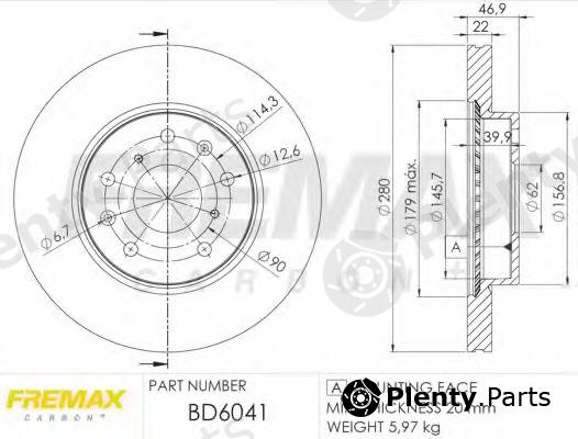  FREMAX part BD-6041 (BD6041) Brake Disc