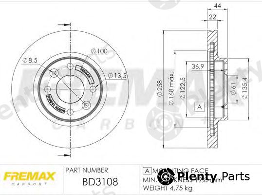  FREMAX part BD-3108 (BD3108) Brake Disc