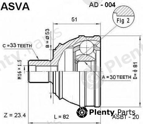  ASVA part AD004 Joint Kit, drive shaft