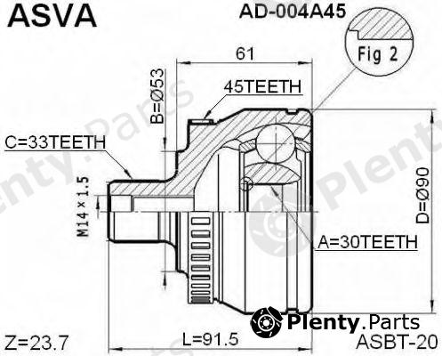  ASVA part AD-004A45 (AD004A45) Joint Kit, drive shaft