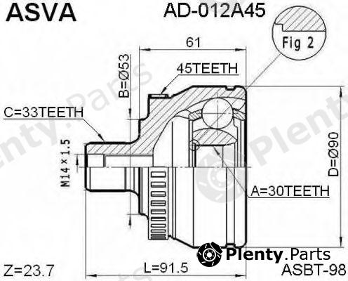  ASVA part AD-012A45 (AD012A45) Replacement part