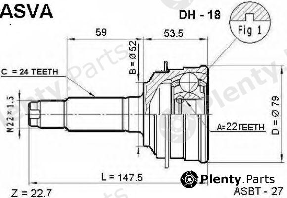  ASVA part DH18 Joint Kit, drive shaft