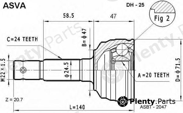  ASVA part DH25 Joint Kit, drive shaft