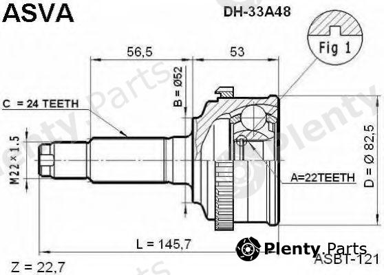  ASVA part DH33A48 Joint Kit, drive shaft