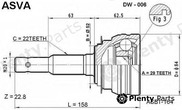  ASVA part DW-006 (DW006) Joint Kit, drive shaft
