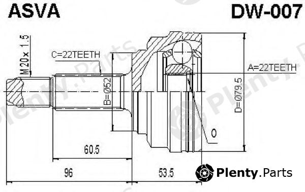  ASVA part DW-007 (DW007) Joint Kit, drive shaft