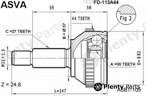  ASVA part FD-113A44 (FD113A44) Joint Kit, drive shaft