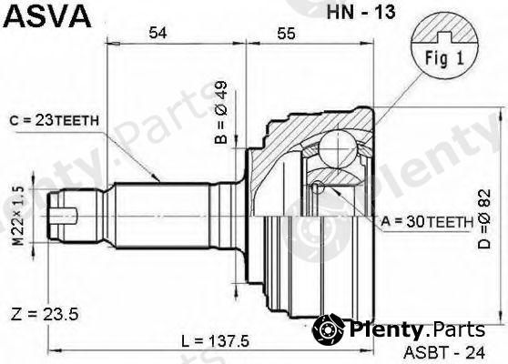  ASVA part HN-13 (HN13) Joint Kit, drive shaft