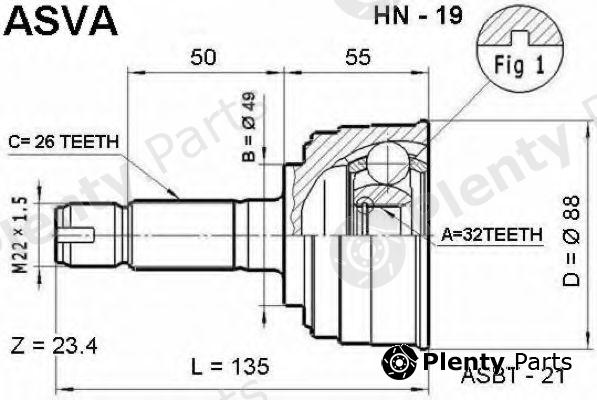  ASVA part HN19 Joint Kit, drive shaft