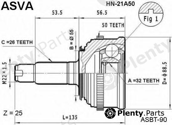  ASVA part HN21A50 Joint Kit, drive shaft
