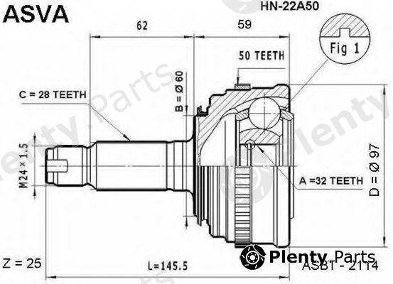  ASVA part HN22A50 Joint Kit, drive shaft