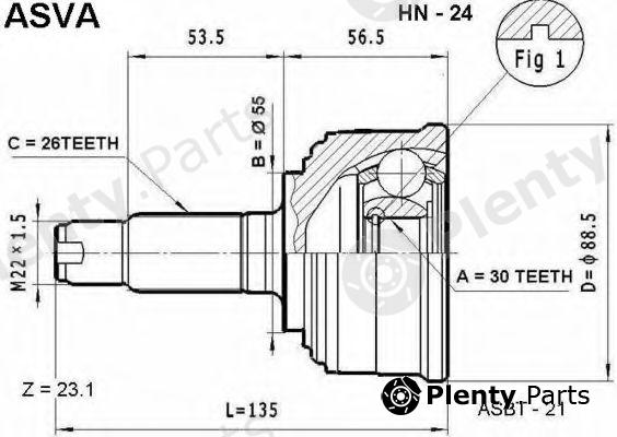  ASVA part HN-24 (HN24) Joint Kit, drive shaft