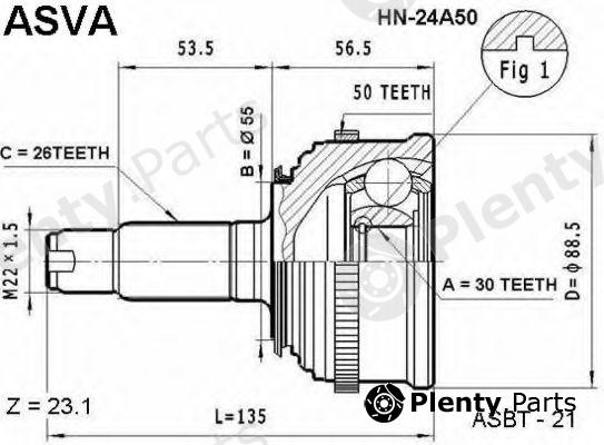  ASVA part HN-24A50 (HN24A50) Joint Kit, drive shaft