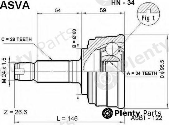  ASVA part HN34 Joint Kit, drive shaft