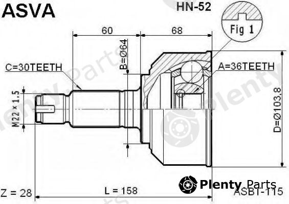  ASVA part HN-52 (HN52) Joint Kit, drive shaft