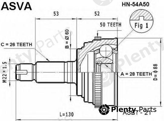  ASVA part HN-54A50 (HN54A50) Joint Kit, drive shaft