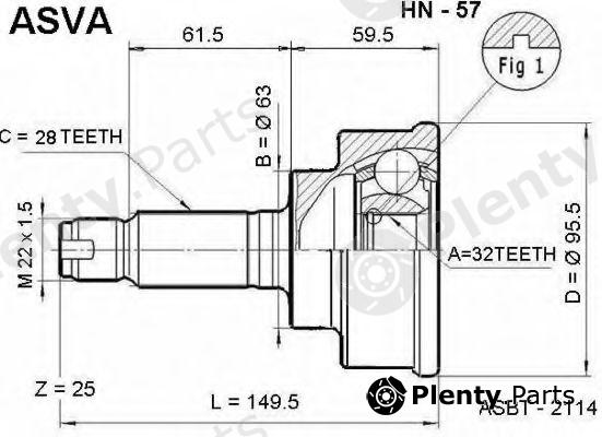  ASVA part HN-57 (HN57) Joint Kit, drive shaft