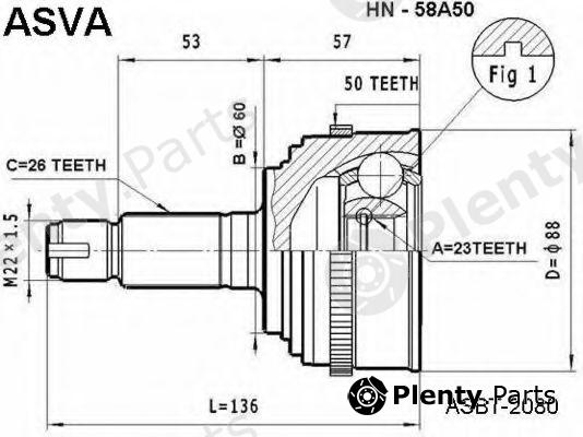  ASVA part HN58A50 Joint Kit, drive shaft