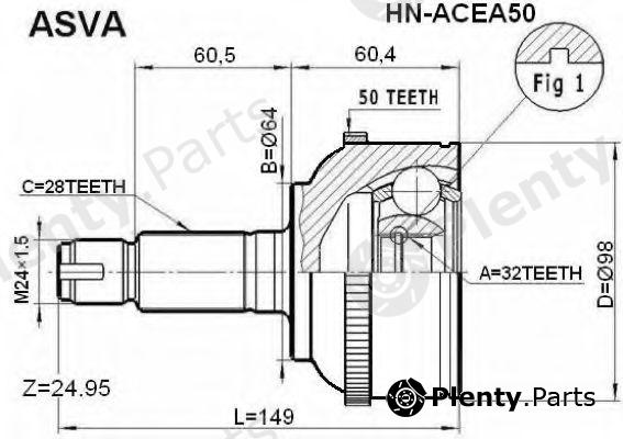  ASVA part HNACEA50 Joint Kit, drive shaft