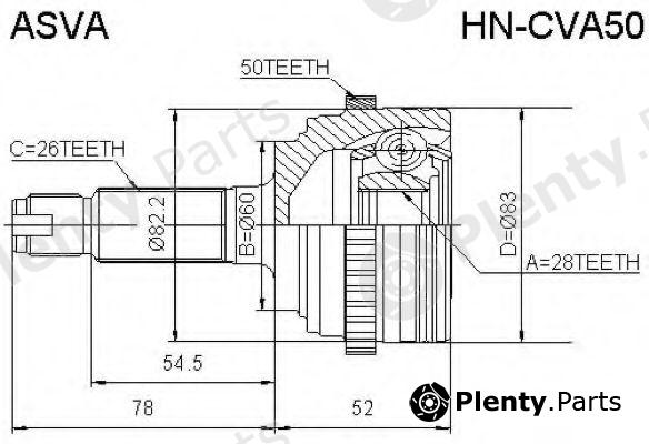  ASVA part HNCVA50 Joint Kit, drive shaft