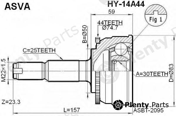  ASVA part HY14A44 Joint Kit, drive shaft