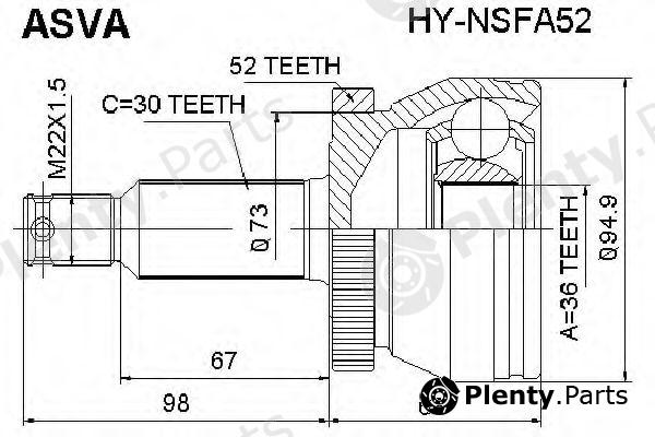  ASVA part HYNSFA52 Joint Kit, drive shaft