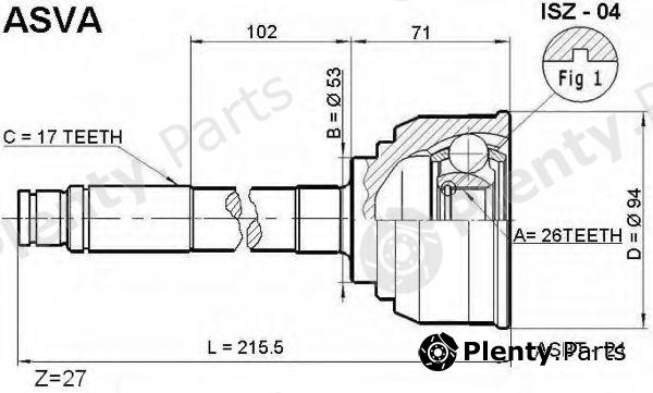  ASVA part ISZ04 Joint Kit, drive shaft