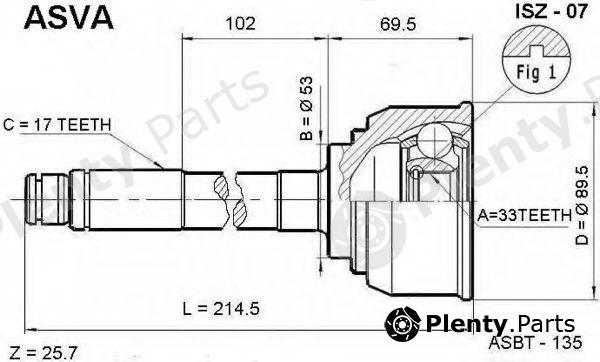  ASVA part ISZ07 Joint Kit, drive shaft