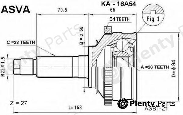  ASVA part KA16A54 Replacement part