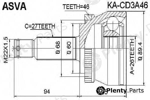  ASVA part KACD3A46 Replacement part