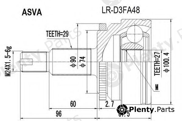  ASVA part LR-D3FA48 (LRD3FA48) Joint Kit, drive shaft