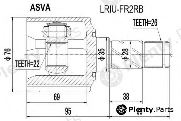  ASVA part LRIU-FR2RB (LRIUFR2RB) Joint Kit, drive shaft