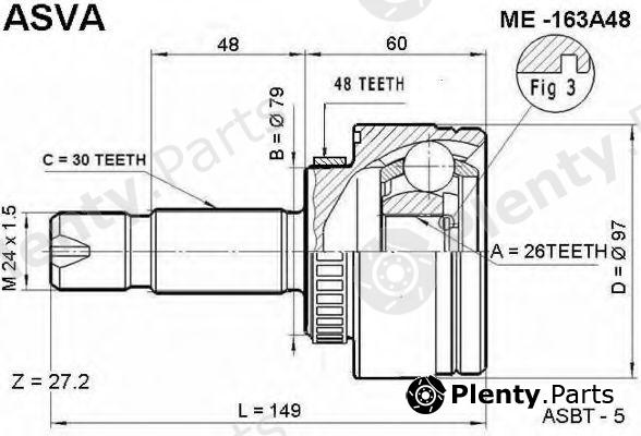  ASVA part ME163A48 Replacement part