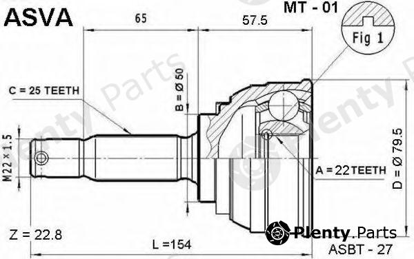  ASVA part MT01 Joint Kit, drive shaft